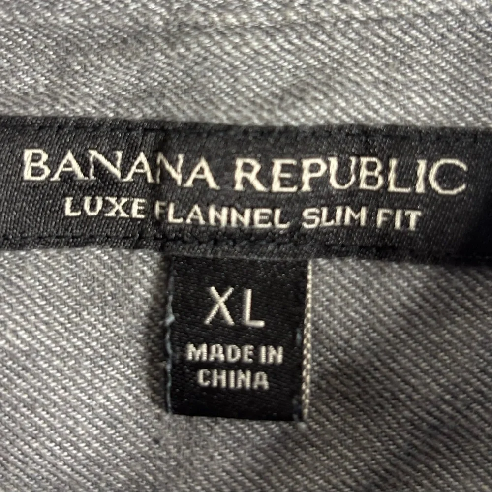 Banana Republic SLIM-FIT BOLD PLAID LUXE FLANNEL BUTTON-DOWN SHIRT size XL‎